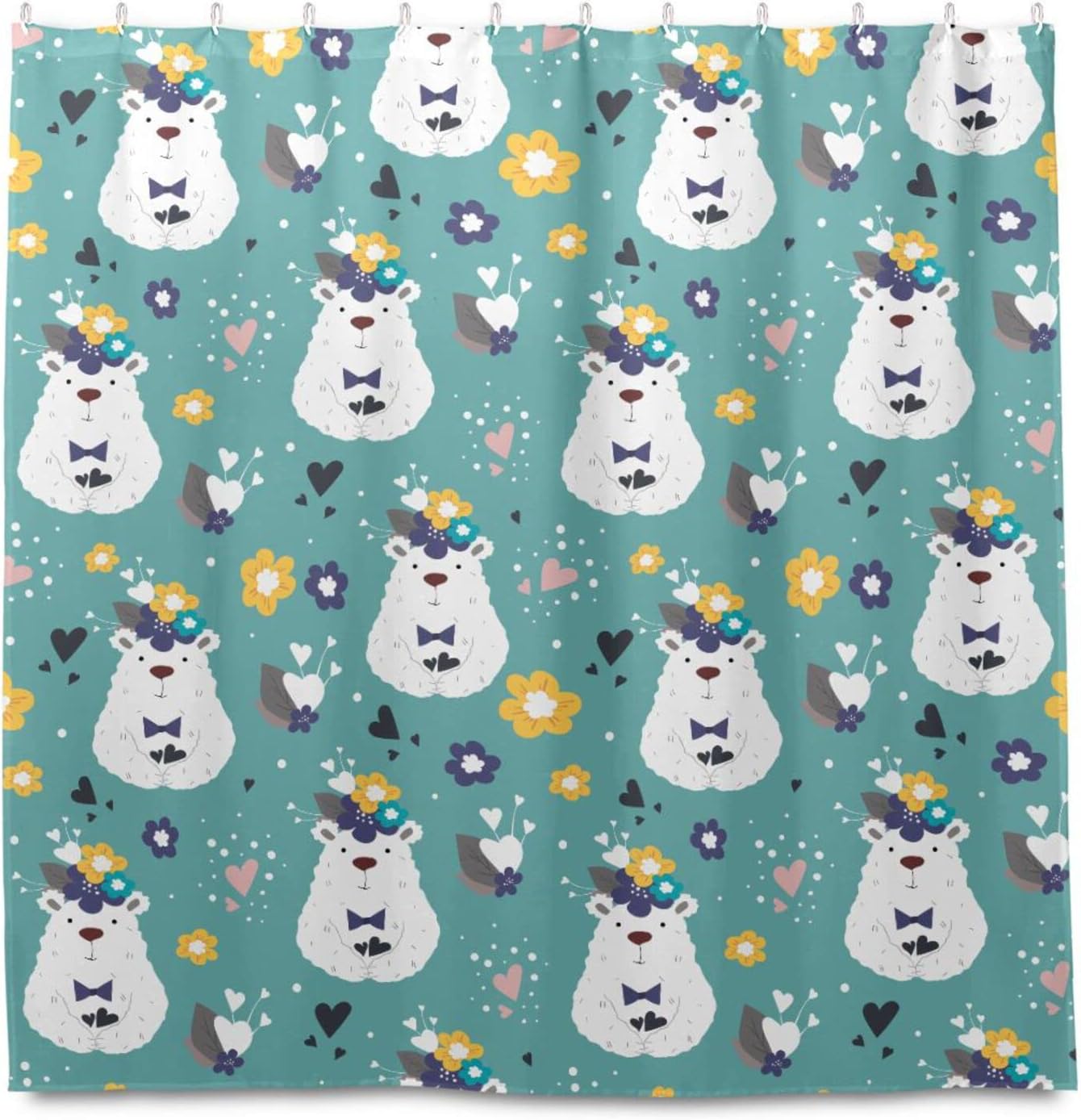Funny Bears Shower Curtain Modern Home Bathroom Hotel Spa Decorations Waterproof Fabric