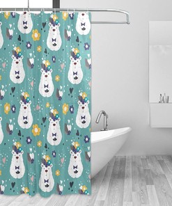 Funny Bears Shower Curtain Modern Home Bathroom Hotel Spa Decorations Waterproof Fabric