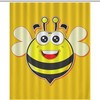 Funny Bee Printed Waterproof Shower Curtain With Grommets, Cute Animal Bathroom Decor
