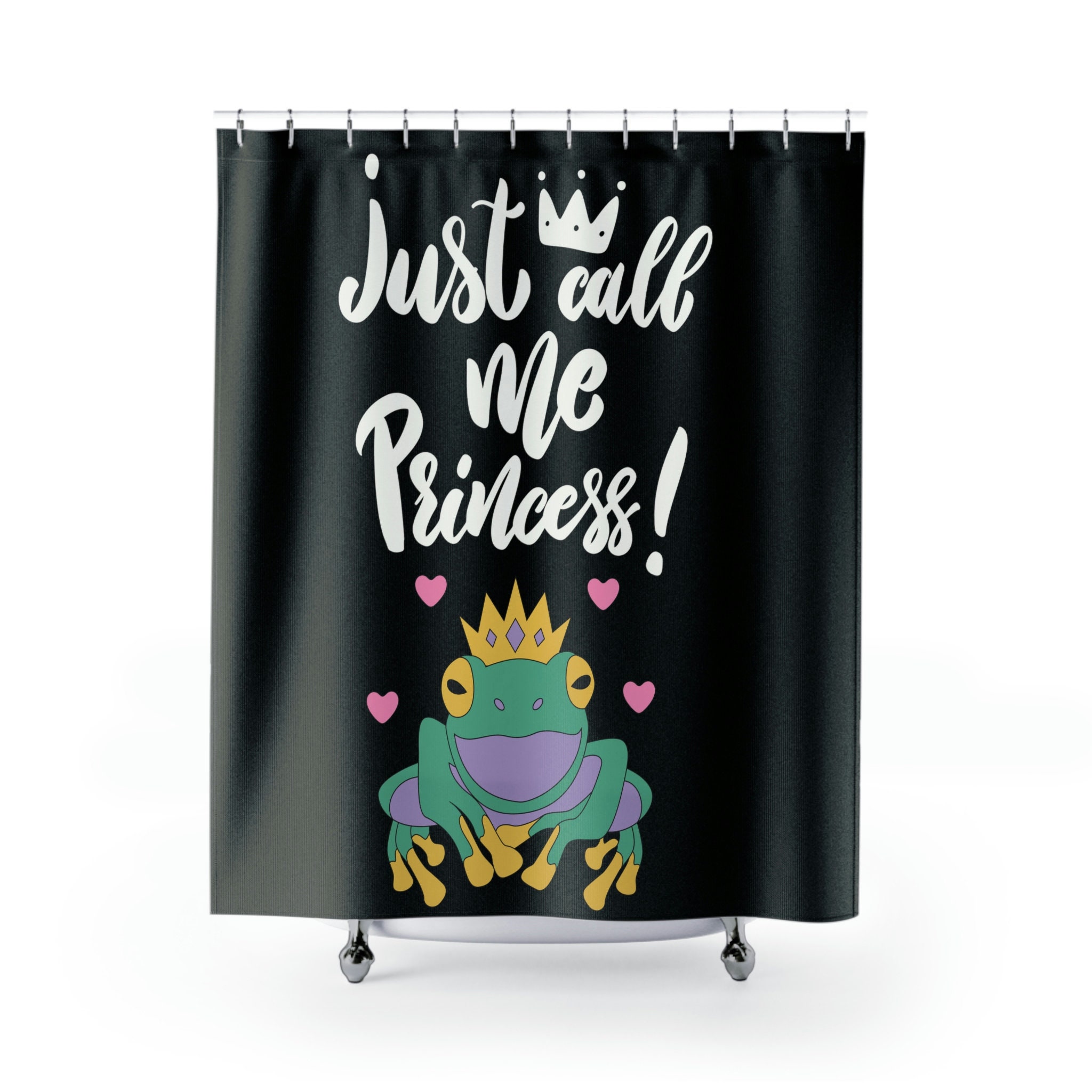 Funny Black Frog Lover Bathroom Shower Curtain