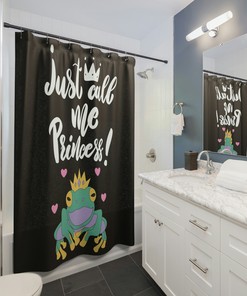 Funny Black Frog Lover Bathroom Shower Curtain