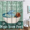 Funny Black Girl Mermaid Shower Curtain for Bathtub Cute Bathroom Decor and Accessories