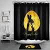 Funny Black Rabbit And Golden Easter Eggs Shower Curtain For Bathroom Accessories 