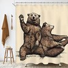 Funny Brown Bear Animal Print Shower Curtain for Kids Farmhouse Bathroom Decor by Riyidecor