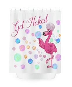 Funny Bubble Flamingo Get Naked Bath Shower Curtain For A Playful Bathroom