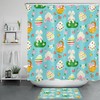 Funny Bunny Eggs Spring Flowers Kids Bathroom Shower Curtain