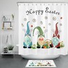 Funny Bunny Gnome Egg Spring Flowers Easter Shower Curtain For Bathroom