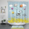 Funny Bunny With Easter Eggs Unique Shower Curtains Print Spring Yellow Mushroom Bathroom Decor Shower Curtain