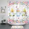 Funny Butterfly And Gnome Shower Curtain Set For Whimsical Bathrooms