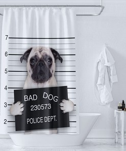 Funny Cartoon Animal Wind Shower Curtain, Creative Gift Idea
