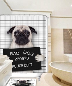Funny Cartoon Animal Wind Shower Curtain, Creative Gift Idea