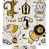 Funny Cartoon Circus Animals With Lion, Tiger And Penguin Print Shower Curtain