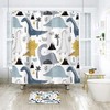 Funny Cartoon Dinosaur Graffiti Art Printed Waterproof Fabric Shower Curtain