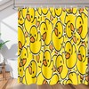 Funny Cartoon Duck Fabric Shower Curtain, Quick-Drying Modern Bath Curtain for Bathroom Decor 