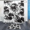 Funny Cartoon Octopus Shower Curtain for Bathroom, Whimsical Design 
