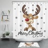 Funny Cartoon Reindeer Snowflake Christmas Shower Curtain - Fun Festive Bathroom Decor