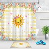 Funny Cartoon Sun Flowers Spring Shower Curtain for Bathroom 