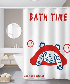 Funny Cartoon Tiger Shower Curtain For Home Decoration And Gift Ideas