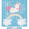 Funny Cartoon Unicorn Rainbow Star Clouds Shower Curtain For Unique Bathroom Decor