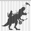 Funny Cat Dinosaur Shower Curtain For Kids Boys Bathroom