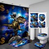 Funny Cat Riding Dinosaur Shower Curtain - Perfect For Kids' Bathrooms