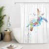 Funny Colorful Sea Turtle Shower Curtain Set with Waterproof Fabric for Bathroom Decor