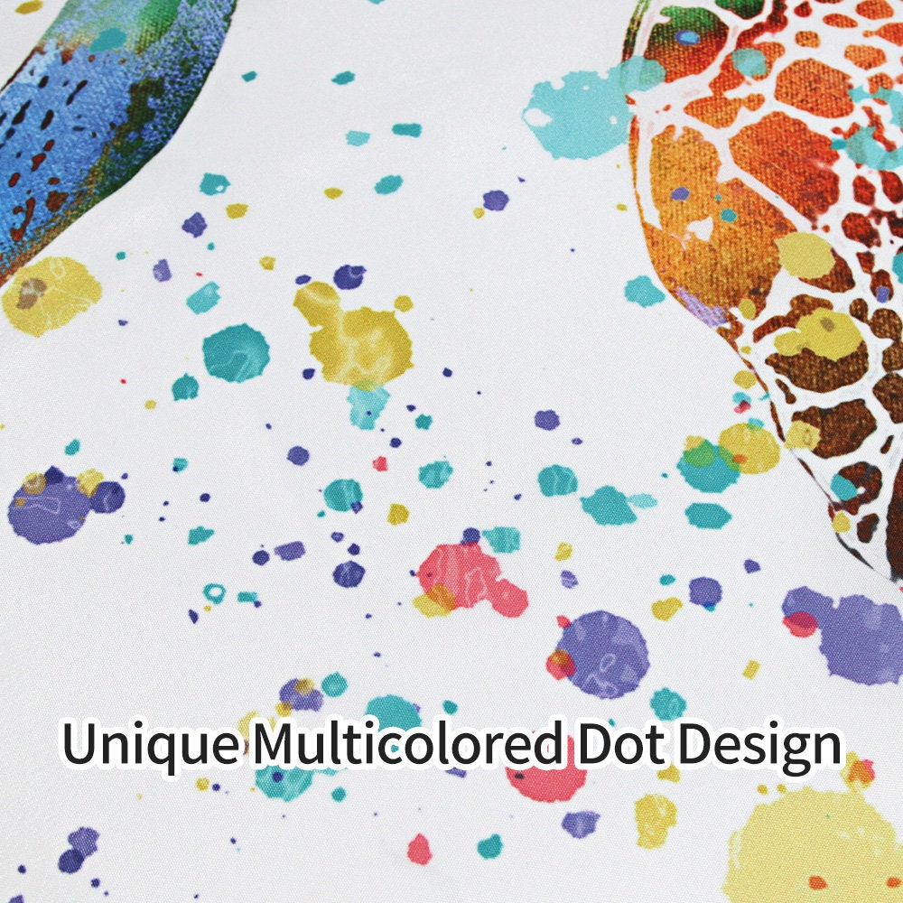 Funny Colorful Sea Turtle Shower Curtain Set with Waterproof Fabric for Bathroom Decor