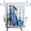 Funny Cool Hipster Bear Wolf Watercolor Wildlife Theme Fabric Animal Shower Curtain