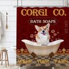 Funny Corgi Dog Farmhouse Shower Curtain for Your Rustic Bathroom Decor