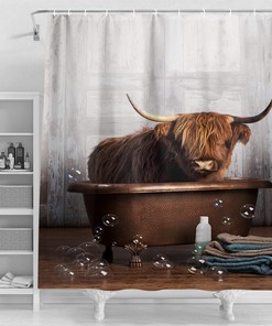 Funny Cow Print Shower Curtain For Quirky Bathroom Decor
