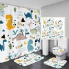 Funny Cute Dinosaur Print Shower Curtain For Kids Bathroom
