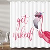 Funny Cute Pink Bird Sunglasses Fabric Flamingo Shower Curtain For Whimsical Bathroom Decor