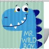 Funny Dino Artwork Shower Curtain For Quirky Homes
