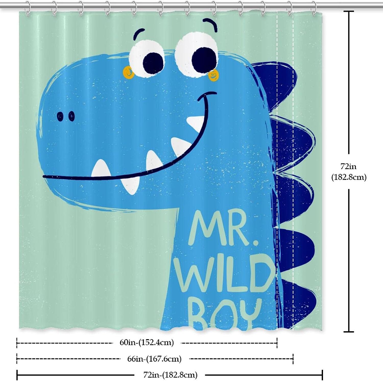 Funny Dino Artwork Shower Curtain For Quirky Homes - Image 3