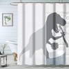 Funny Dino Silhouette Grey White Shower Curtain For Kids Bathroom
