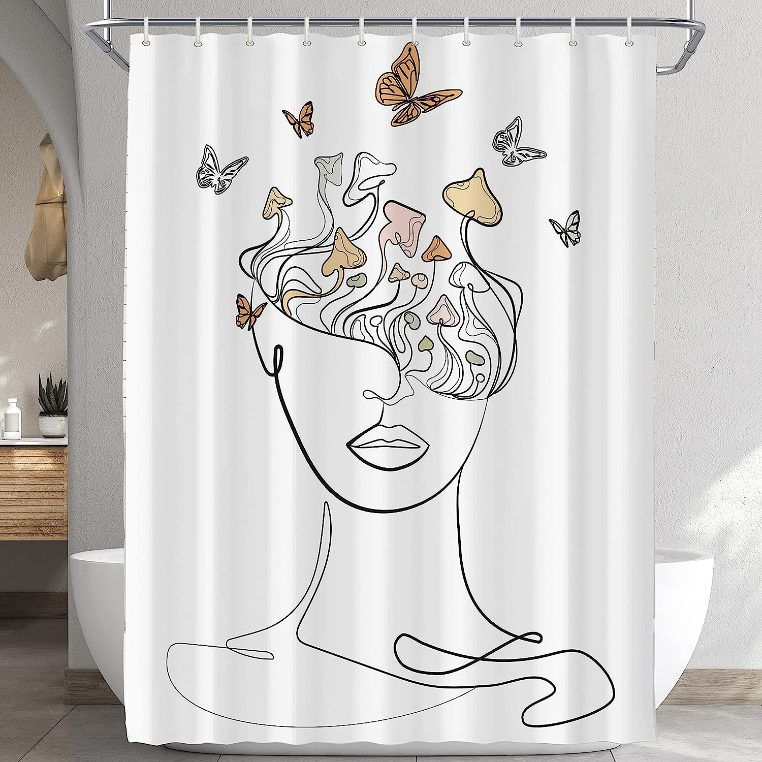 Funny Dinosaur Kids Shower Curtain, Cartoon Bathroom Curtain with Cute Animal Theme and Visioun Keyword