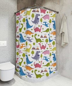 Funny Dinosaur Shower Curtain- Perfect for Adding Playful Touches to Your Kids' Bathroom