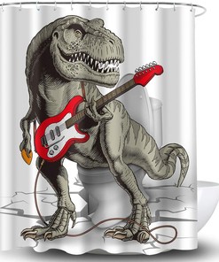 Funny Dinosaur Shower Curtain for Whim-Wham Bathroom Decor