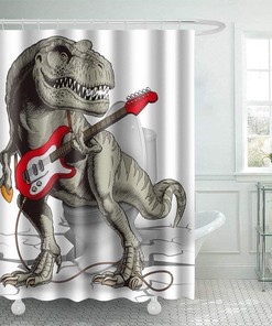 Funny Dinosaur Shower Curtain for Whim-Wham Bathroom Decor
