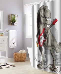 Funny Dinosaur Shower Curtain for Whim-Wham Bathroom Decor