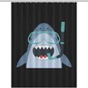Funny Diving Shark Bathroom Shower Curtain - Soft And Lightweight Bath Curtain Cloth For Humorous Bathroom Decor