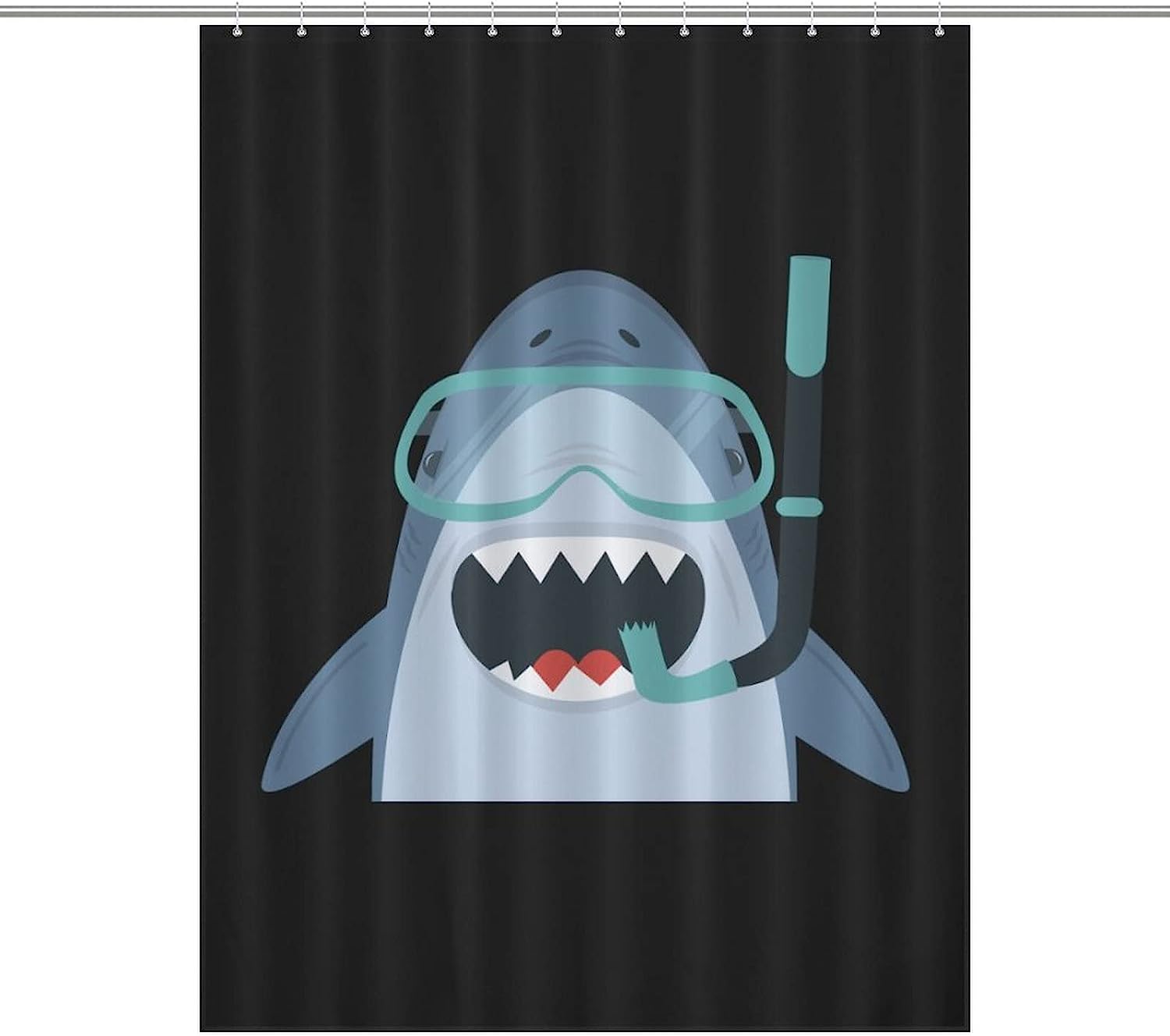 Funny Diving Shark Bathroom Shower Curtain - Soft And Lightweight Bath Curtain Cloth For Humorous Bathroom Decor