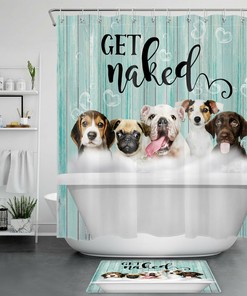 Funny Dog Bubble Bath Shower Curtain - Rustic Bathroom Decor With Modern Farmhouse Touch
