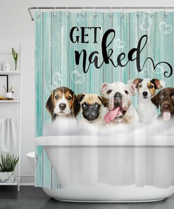 Funny Dog Bubble Bath Shower Curtain - Rustic Bathroom Decor With Modern Farmhouse Touch