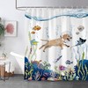 Funny Dog Shower Curtain Beagle Animal Sea Coastal Nautical Pitbull Bathroom Decor