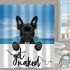 Funny Dog Shower Curtain With A French Bulldog, Pet Lover Bathroom Decor