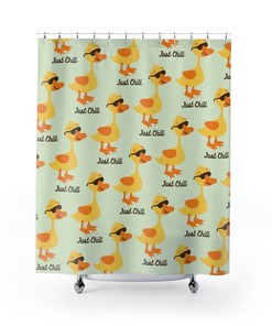 Funny Duck Cute Bathroom Shower Curtain Travel Shower Curtain Waterproof Washable