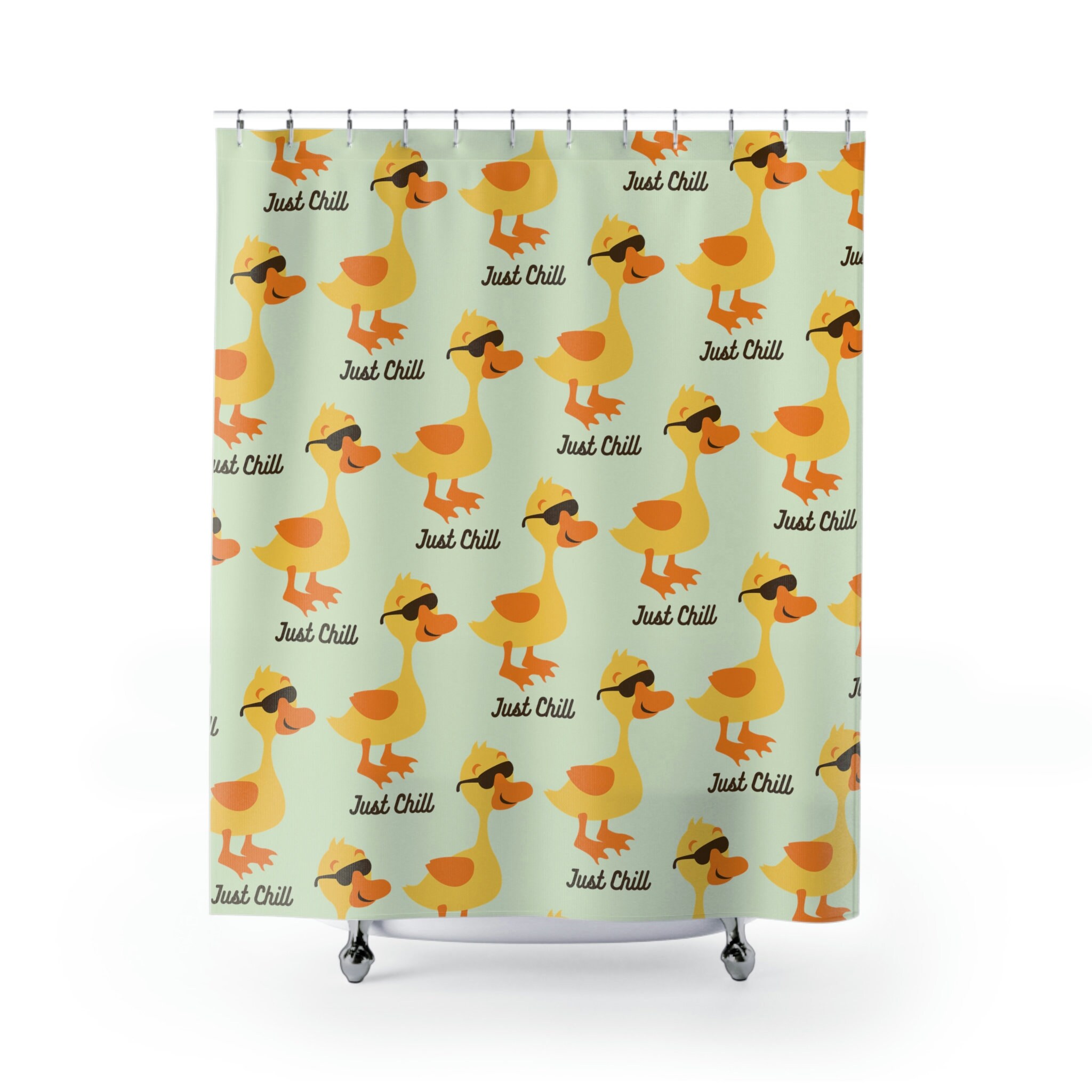 Funny Duck Cute Bathroom Shower Curtain Travel Shower Curtain Waterproof Washable