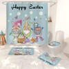 Funny Easter Bunny Shower Curtain Set for Unique Bathroom Decoration