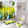 Funny Easter Bunny Shower Curtain With Blue Eggs For Spring Bathroom Decor